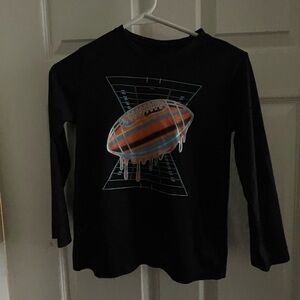 Athletic Works Black Long Sleeve Tee with Football Design